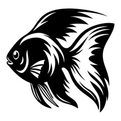 Black and White Stylized Fish Illustration Artistic Aquatic Animal Design