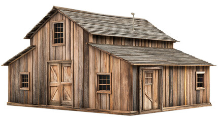Rustic wooden farmhouse with a simple design from the countryside