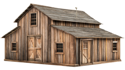 Rustic wooden farmhouse with a simple design from the countryside