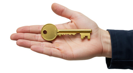 Isolated Hand Holding Key