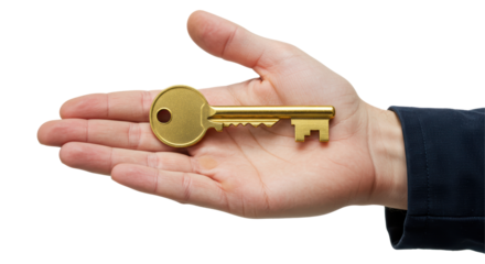 Isolated Hand Holding Key