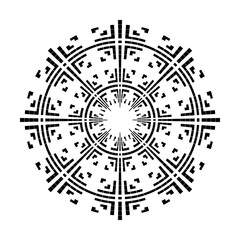 Abstract Radial Geometric Circle Mandala Pattern.