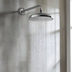 Premium rainfall shower with sleek finishes in a luxury bathroom image
