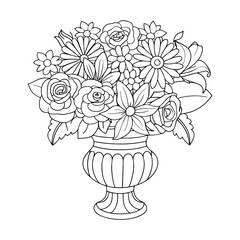 floral background with flowers coloring page