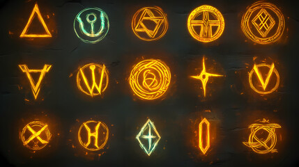 Fototapeta premium glowing ancient runes