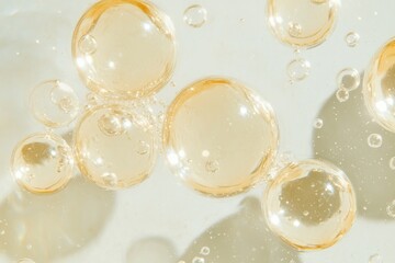 Fototapeta premium Floating Stem Cells Captured in Transparent Medium Highlighting Their Structure and Movement in a Laboratory Setting