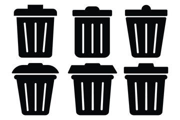 trash bin icon. bin icon, delete symbol. garbage sign.