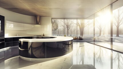 Modern minimalist kitchen interior design