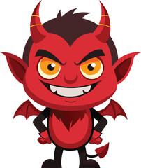 Small devil character smirking