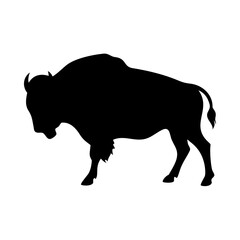 Bison silhouette vector illustration for wildlife designs american buffalo mammal icon art design