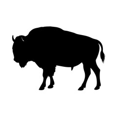 Bison silhouette vector image for wildlife designs and american west themed projects download now