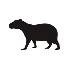 Capybara silhouette vector illustration rodent south american animal wildlife zoo pet graphic art