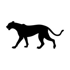 Naklejka premium Black panther silhouette vector illustration walking jaguar animal wildlife predator design graphic art