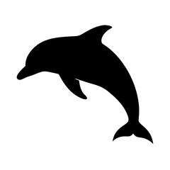 Dolphin silhouette vector illustration for ocean life animal lovers and marine biology enthusiasts design
