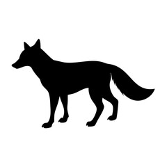 Silhouette fox vector illustration for wildlife design and animal graphic concept artwork use
