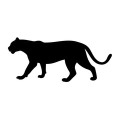 Black panther silhouette vector illustration predatory cat wildlife animal design graphic template
