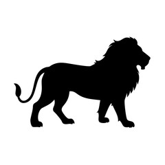 Lion silhouette vector illustration of african wildlife predator king of the jungle mammal animal