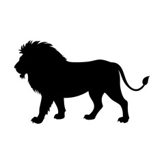 Lion silhouette vector illustration african wildlife animal king of the jungle feline predator art