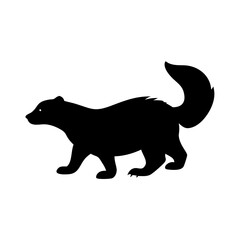 Discover the black silhouette of a wolverine animal vector wildlife illustration art image design