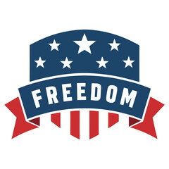 American freedom banner on white background, vector illustration