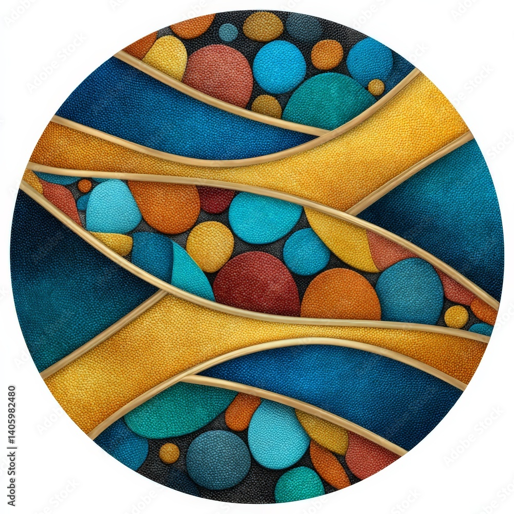 Aufkleber artistic circular dna cross section rendered with bold color pattern representing abstract genetic r