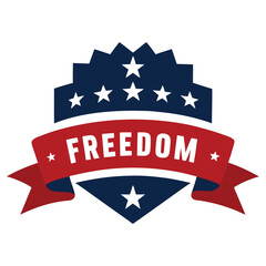 American freedom banner on white background, vector illustration