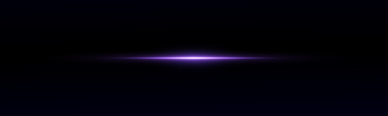 Horizontal neon flash of light, Glowing stripes. Laser beams. Light movement and speed lines in neon color. Lens flare, explosion, shine, line, sun flare.