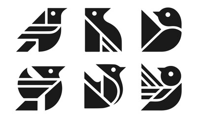 Mid-century Modern Bird Icon set Owl Icon
vector illustration 