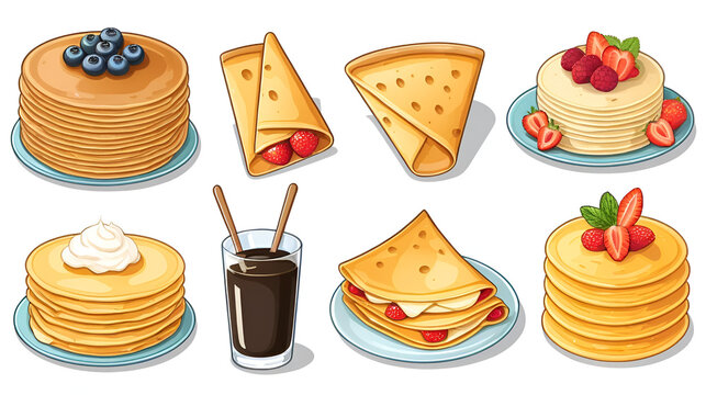 crepe color illustration set