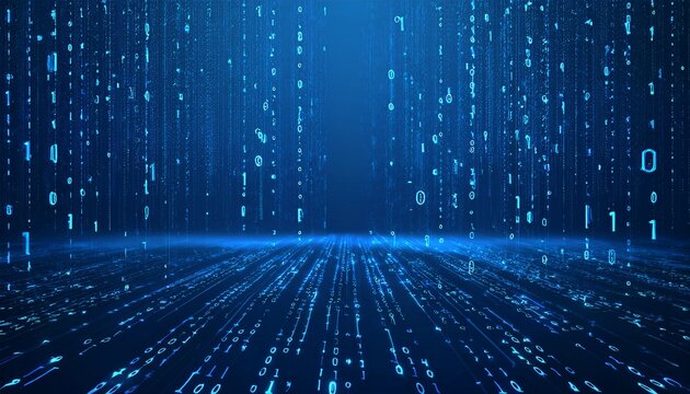 abstract digital binary code, computer matrix data falling numbers concept background, graphic resource