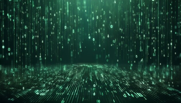 abstract digital binary code, computer matrix data falling numbers concept background, graphic resource
