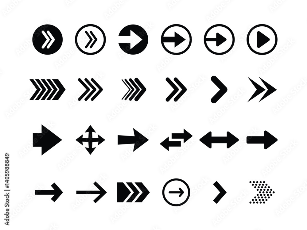 Poster web arrows set icons. arrow icon. arrow vector collection. modern arrows.