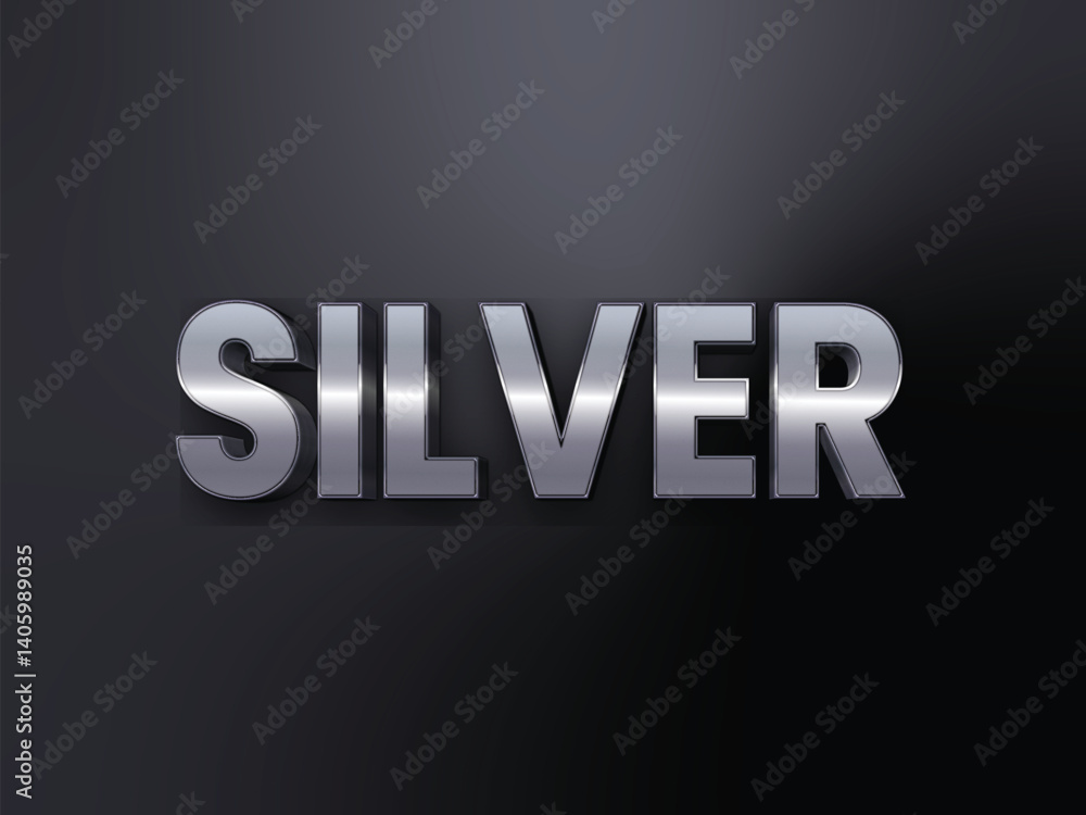 Fototapete silver editable text effect, editable text effect silver color shiny with honeycomb texture