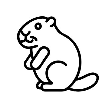 recommend clip art: Cute outline groundhog marmot rodent animal illustration vector drawing groundhog day symbol design