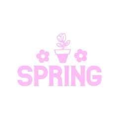 Spring typography design on plain white transparent isolated background for card, shirt, hoodie, sweatshirt, apparel, tag, mug, icon, poster or badge