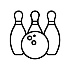 Bowling ball and pins vector illustration for bowling alley sports and recreation game design