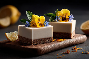 Elegant Floral Cheesecake Bars 