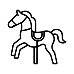 Isolated rocking horse illustration vector design for kids room decor and baby shower gifts