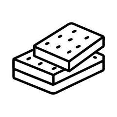 Isometric view of two stacked sponge cakes dessert food vector illustration design drawing art