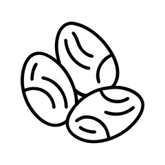 Dates fruit outline drawing vector illustration healthy food snack ramadan kareem iftar eid mubarak