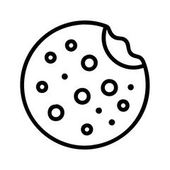 Delicious bitten chocolate chip cookie vector illustration for baking and dessert designs and prints