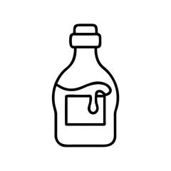 Outline drawing of a bottle of syrup, honey, or liquid medicine for healthcare and food needs