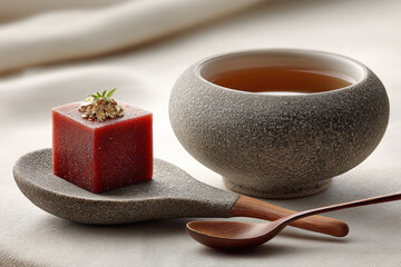 Tea and Dessert in Stoneware Setting 
