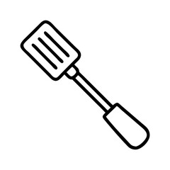 Isolated kitchen spatula vector illustration for cooking and baking needs in black and white