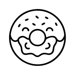 Donut vector illustration, outline style, sweet treat, bakery item, dessert icon, food clip art