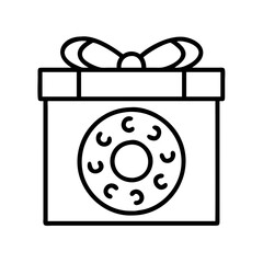 Gift box with bow vector illustration present package for christmas birthday celebration party holiday