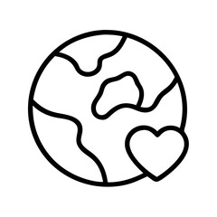 Earth day love planet icon vector illustration, world environment day, save earth concept, ecology 90