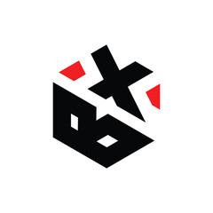 Obraz premium Initial BX Logo Polygon Shape Letter logo Design white background