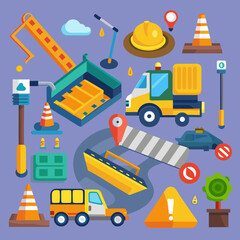 isometric set of trucks  Vector icon illustration silhouette Graphics design image white background 