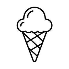 Ice cream cone vector illustration summer dessert sweet treat line art graphic design element icon 90